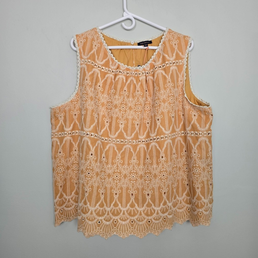 NWT Skies Are Blue Womens Embroidered Sleeveless Blouse & Skirt Set 2X Feminine - Picture 2 of 16